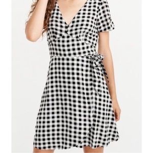 Abercrombie & Fitch AF Gingham Faux Wrap Mini Dress Size Medium